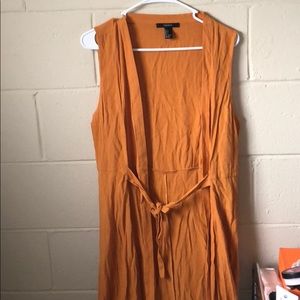 Sleeveless Very Long Flowy Tie Front Cardigan